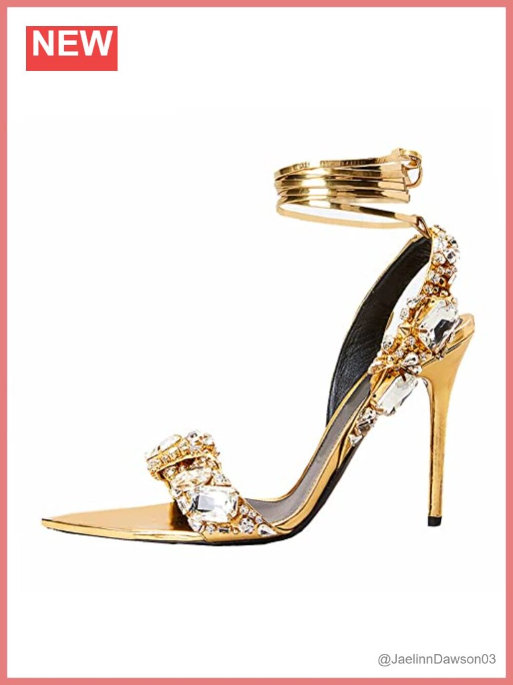 Women's Strappy Stiletto Heels Crystal Lace Up Gladiator Open Toe High Heeled